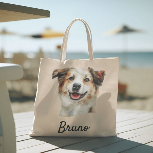 Custom Dog & Name Tote Bag 🐶